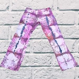 Upcycled tie dyed and hand painted jeans